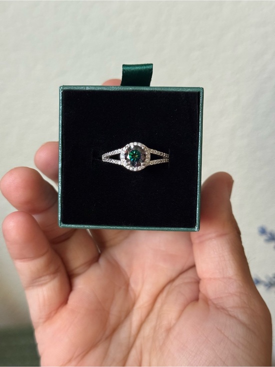 Jewelry - 1 CT Midnight Blue Purple Green Moissanite Engagement Ring Size 10 - GRA Certifi